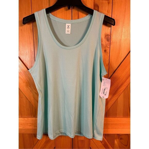 Xersion Quick Dri Mesh Tank Top Malibu Aqua Womans Size Large nwt (0243) - Picture 1 of 4